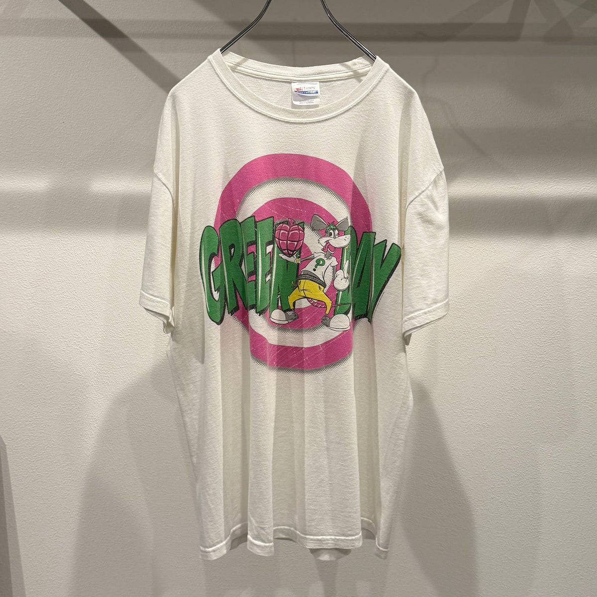 Green Day Vintage 00's band tee with cartoon graphic White Size L