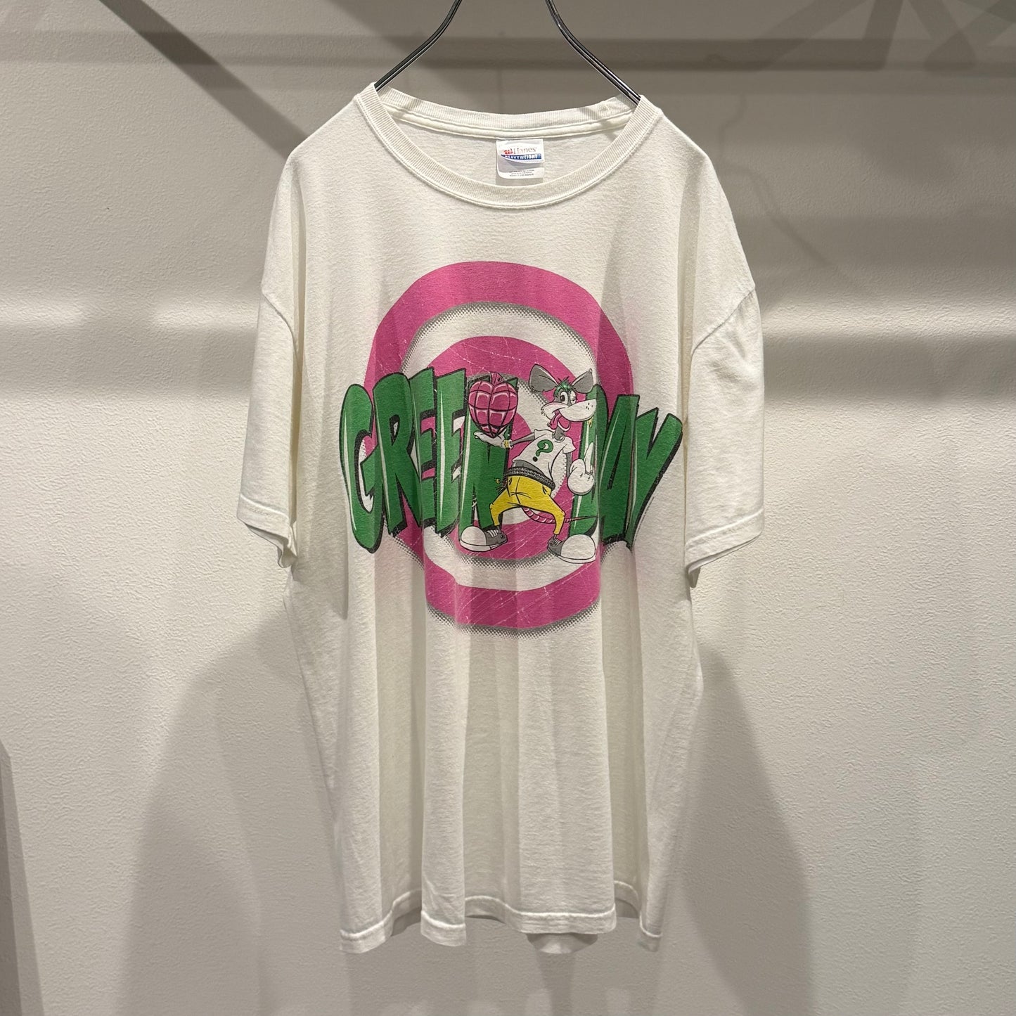 Green Day Vintage 00's band tee with cartoon graphic White Size L