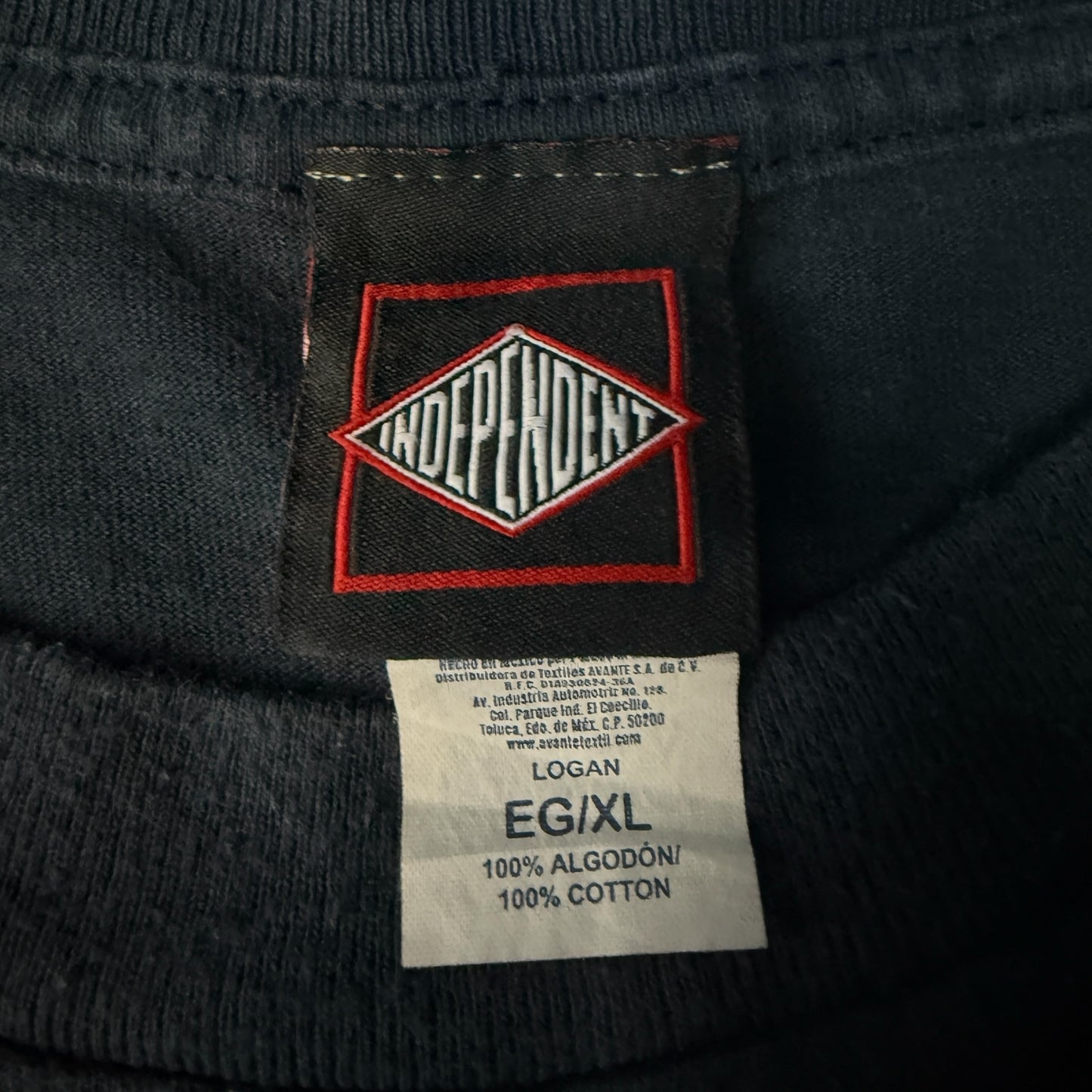 INDEPENDENT 00s Bar Logo Vintage T-Shirt Navy Size XL
