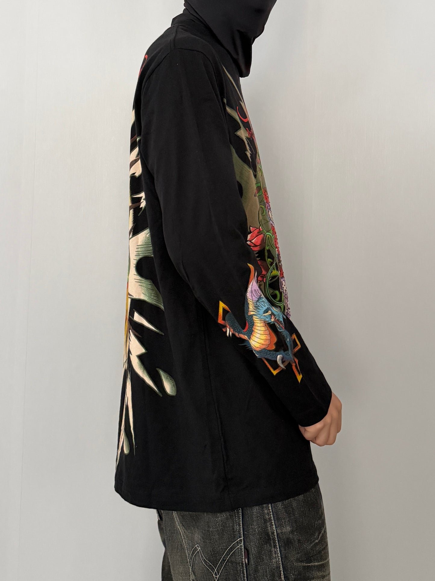 Ed Hardy Skull Long Sleeve Tee Black Size XL
