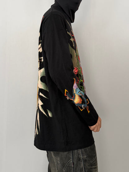 Ed Hardy Skull Long Sleeve Tee Black Size XL