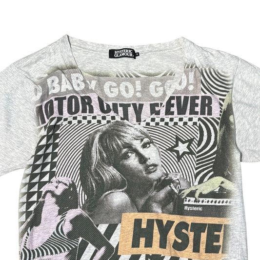 Japanese Brand Hysteric Glamour Faded Print V-Neck Size S