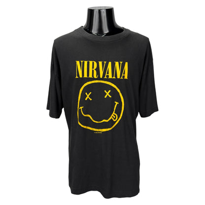 NIRVANA 90s Vintage Smiley Face T-Shirt Size XL