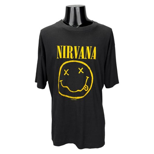 NIRVANA 90s Vintage Smiley Face T-Shirt Size XL