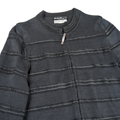 Salvatore Ferragamo Double Zip Up Cardigan Gray Size M