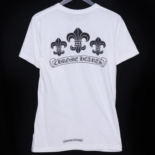 CHROME HEARTS BS Fleur Logo Print T-Shirt White Size S