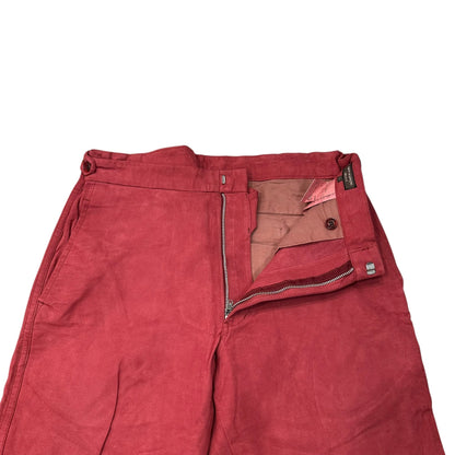 CDG HOMME PLUS 99AW Faux Suede Straight-Leg Pants Red Size L