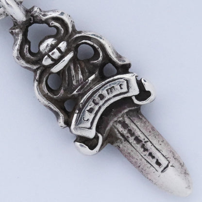 CHROME HEARTS #5 Dagger Charm Necklace Top Silver Size F