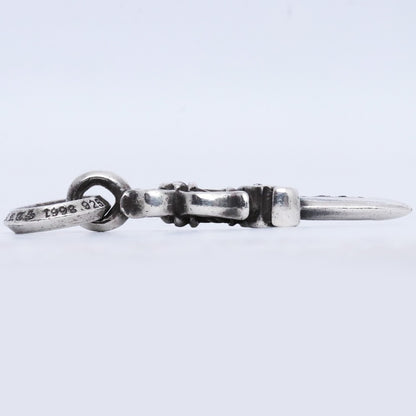 Chrome Hearts #5 Dagger Charm Pave Sapphire Silver Size F