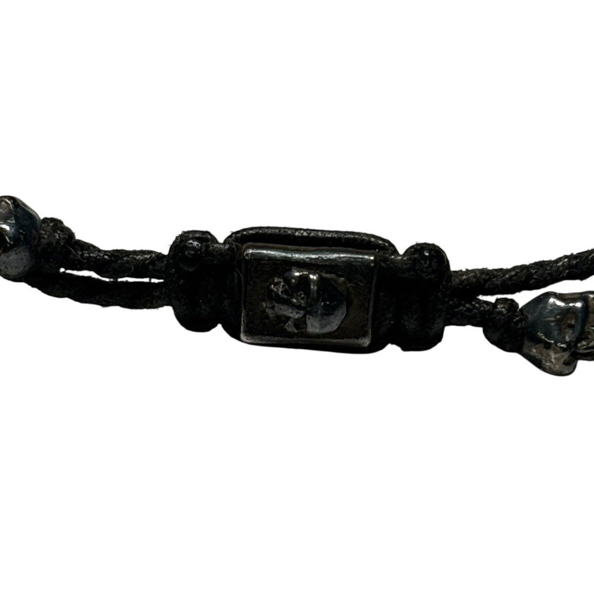 M COHEN Brass Skull Bracelet Black