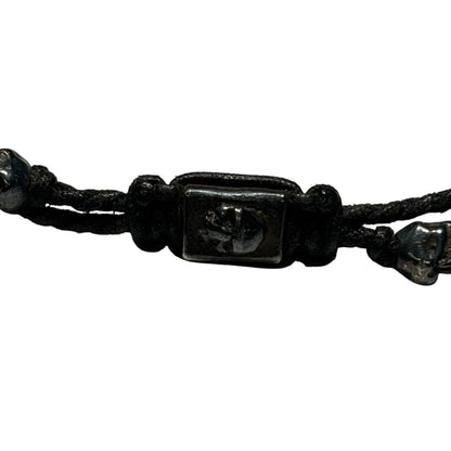 M COHEN Brass Skull Bracelet Black