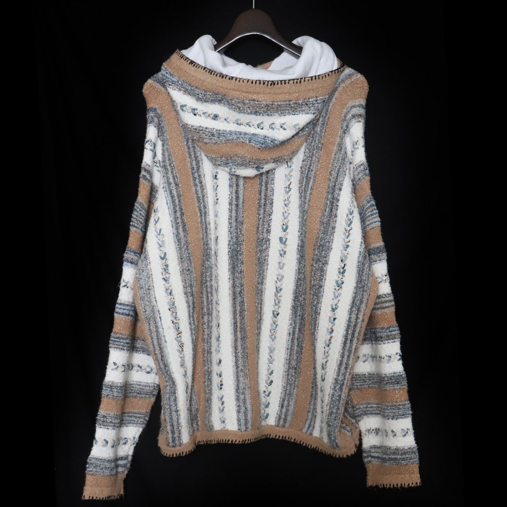 Amiri Beige Viscose Knit Hoodie Size L