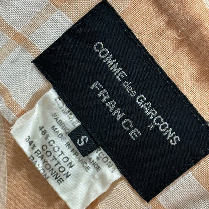COMME des GARCONS FRANCE 80s Asymmetrical Check Shirt Size S