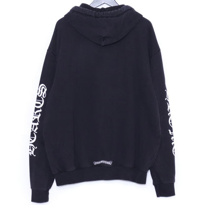 Chrome Hearts Vertical Logo Sleeve Print Hoodie Black Size L