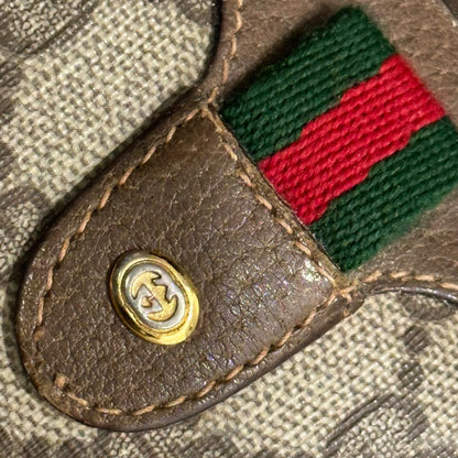GUCCI Vintage GG Plus Sherry Line Leather Bag