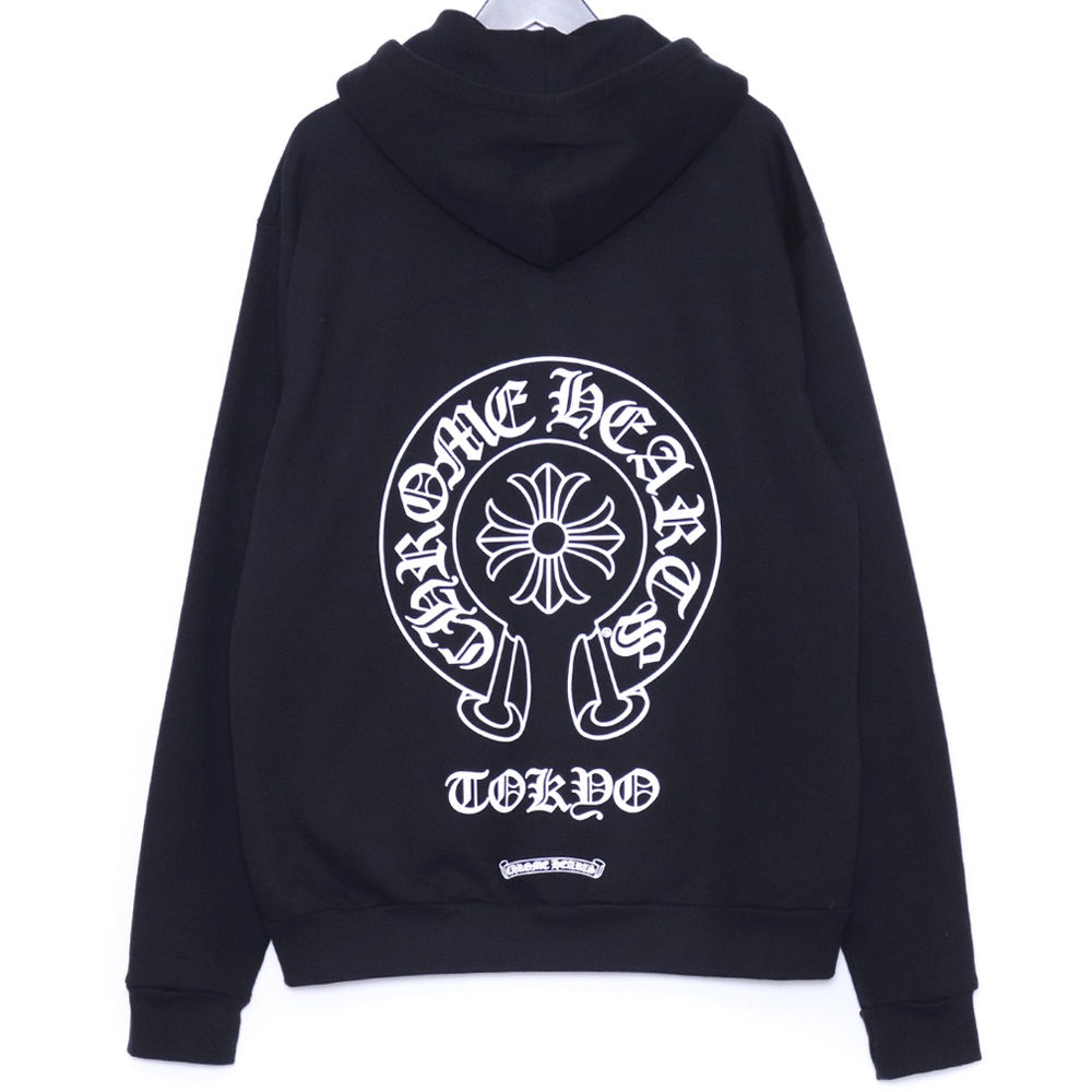 CHROME HEARTS Tokyo Ltd Back Horseshoe Hoodie Black Size M