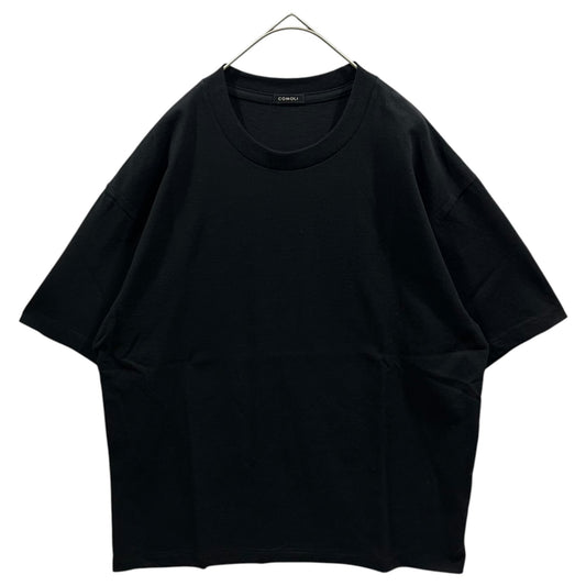 COMOLI Cotton Jersey S/S T-Shirt Black Size 2