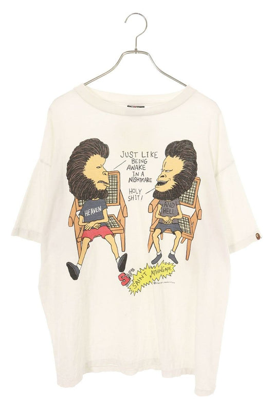 Vintage Saint Michael Tops - SAINT MICHAEL Bape Double Name Printed T-Shirt White Size XL - Authentic Archive