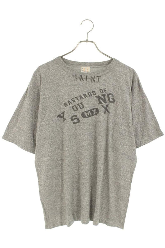 Vintage Saint Michael Tops - SAINT MICHAEL BerBerJin 25SS College Logo T-Shirt Gray Size M - Authentic Archive