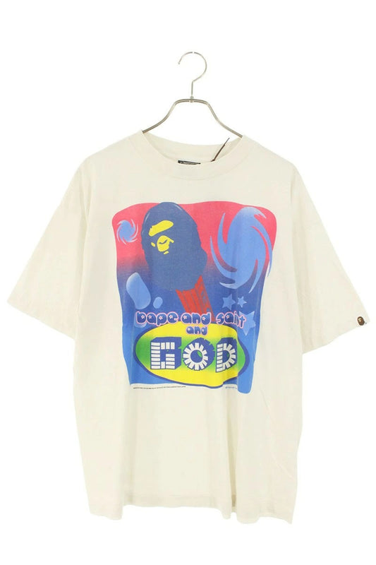 Vintage Saint Michael Tops - SAINT MICHAEL God Bape Printed Short Sleeve T-Shirt White Size L - Authentic Archive