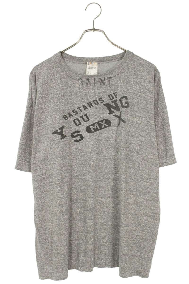 Vintage Saint Michael Tops - SAINT MICHAEL BerBerJin College Logo T-Shirt Gray Size M - Authentic Archive