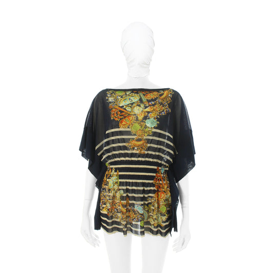 Jean Paul Gaultier Soleil Long Sleeve Shirt Blue Size S