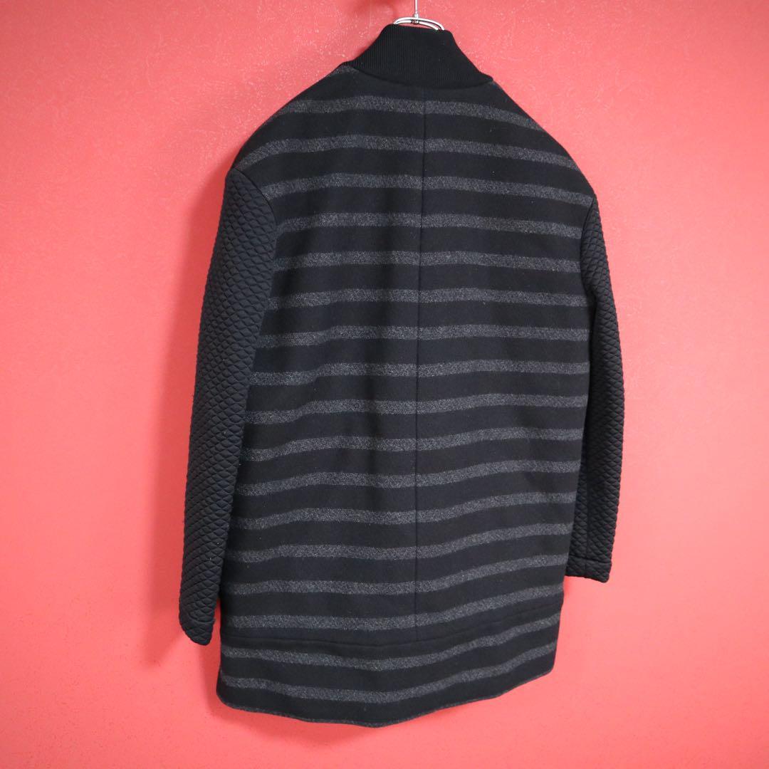 N21 Black Paneled Sleeve Zip-Up Coat Size M