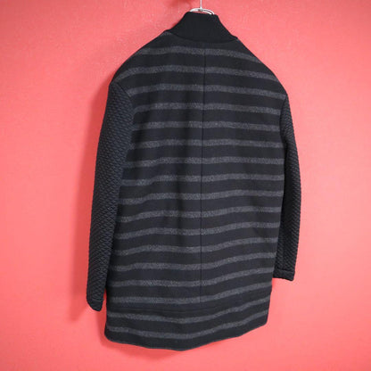 N21 Black Paneled Sleeve Zip-Up Coat Size M