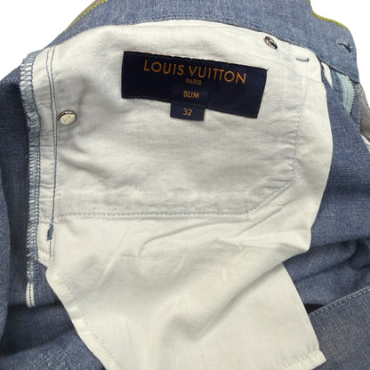 LOUIS VUITTON LV Logo Embroidered Denim Jeans Size 32