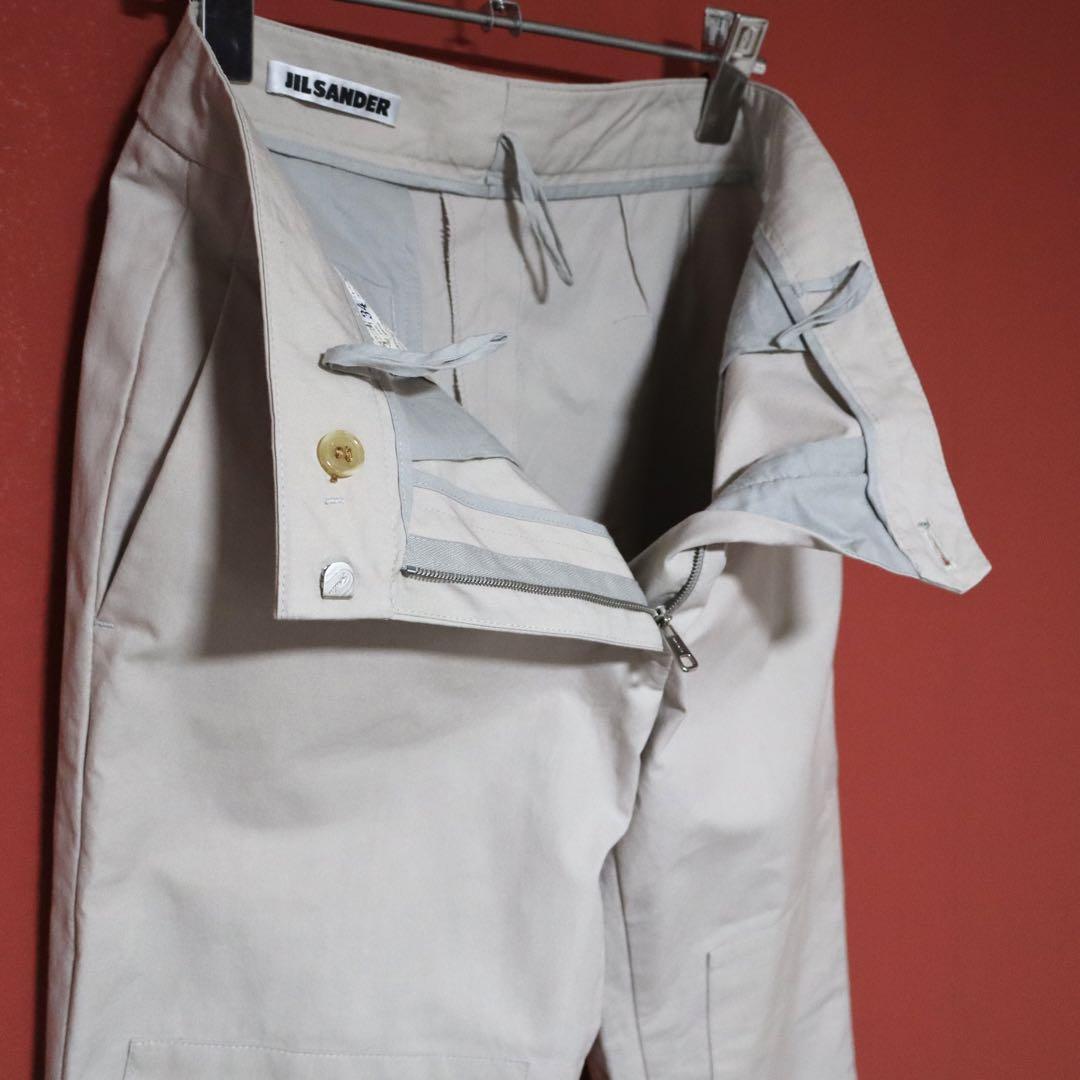 Jil Sander Beige Knee Patch Design Cotton Chinos Size 34