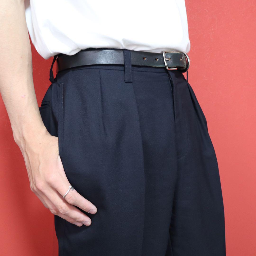 Issey Miyake 07AW Two-Pleated Wide Wool Slacks Size 2