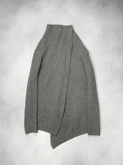 LUTZ HUELLE Asymmetry Tight Zip Knit F/W2014 Gray Size 34