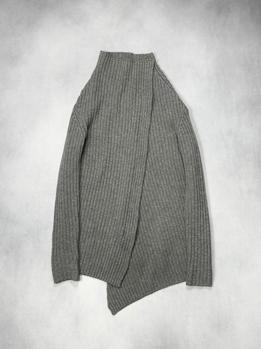 LUTZ HUELLE Asymmetry Tight Zip Knit F/W2014 Gray Size 34