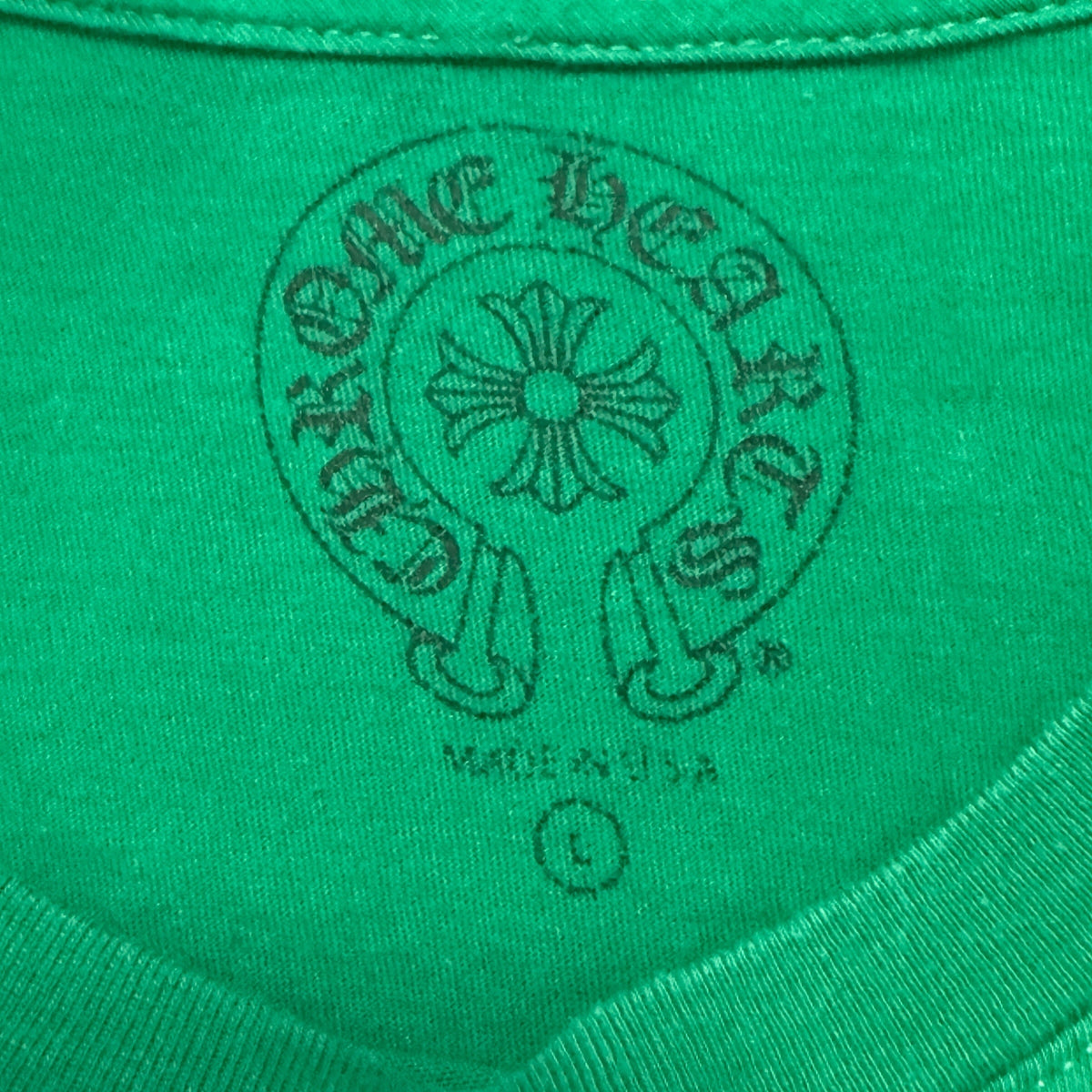 CHROME HEARTS Horseshoe Logo Long Sleeve T-Shirt Green USA Size L