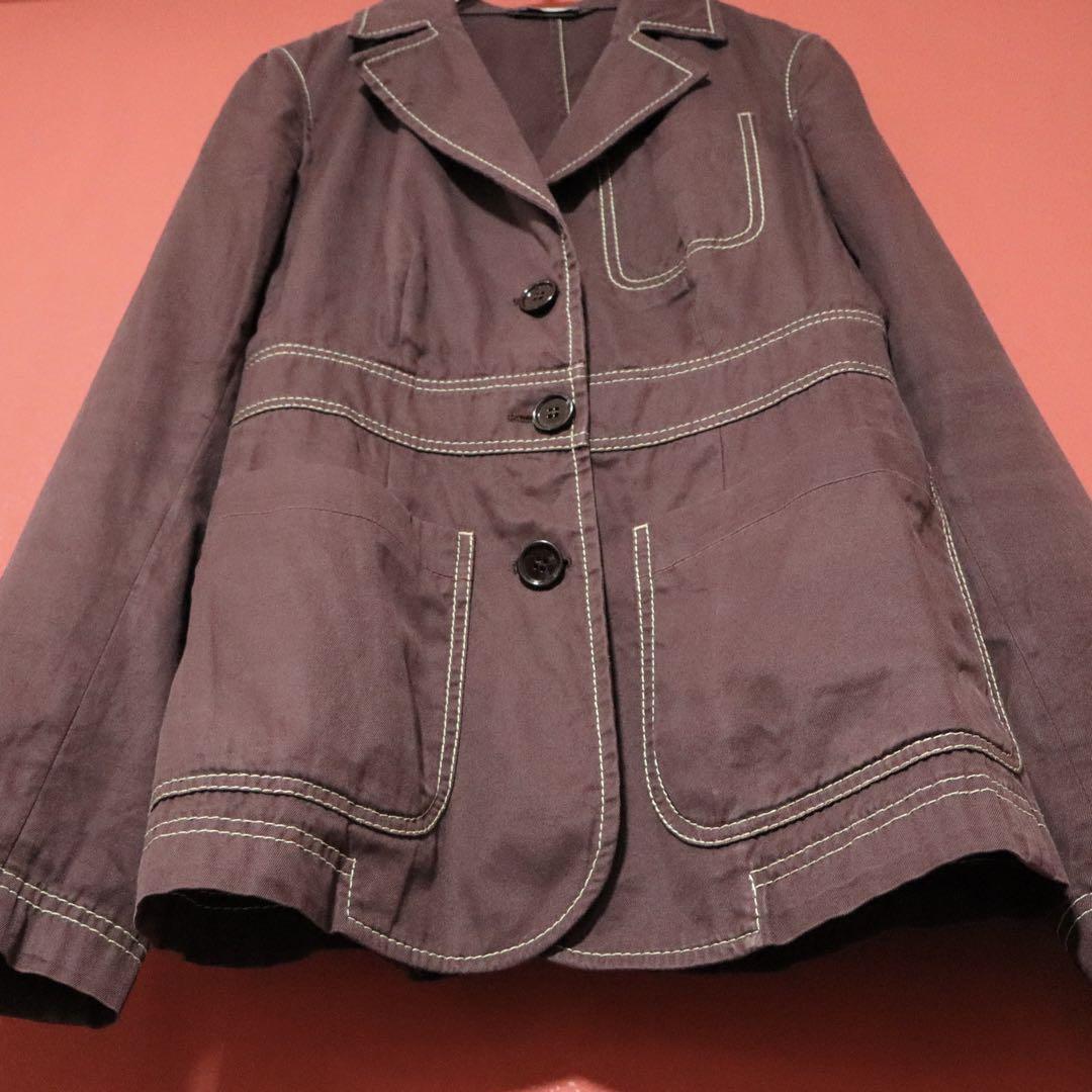 Miu Miu Stitched Bordeaux Tailored Jacket Size 40