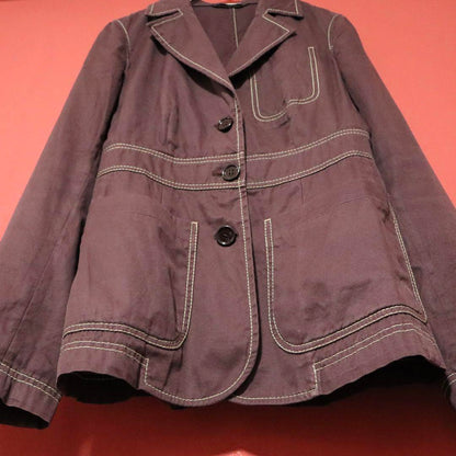 Miu Miu Stitched Bordeaux Tailored Jacket Size 40