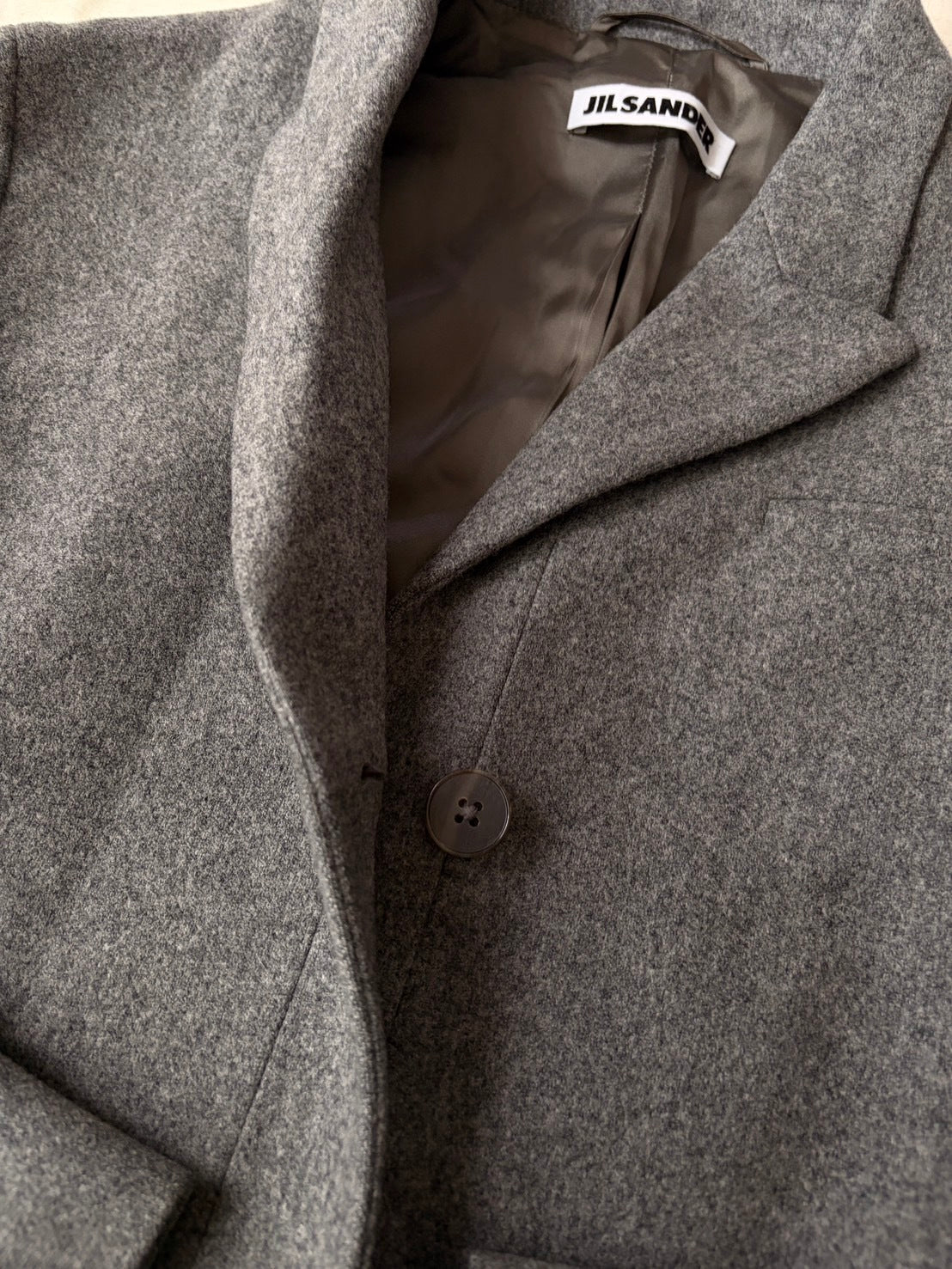 JIL SANDER 00s Wool Cashmere Fly-Front Coat Gray Size 36