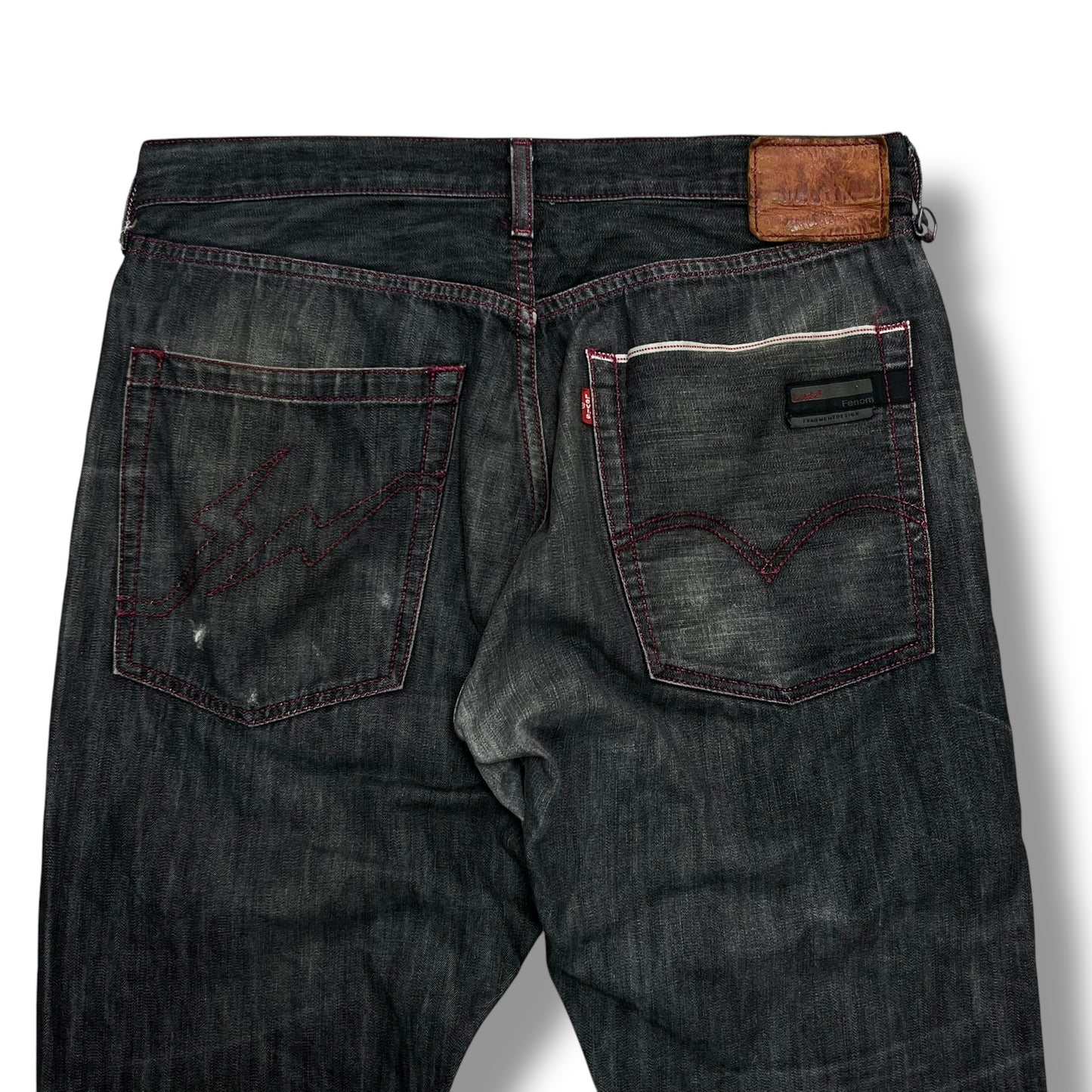 Fragment Design 00s Levi's Fenom Black Pink D-Ring Jeans