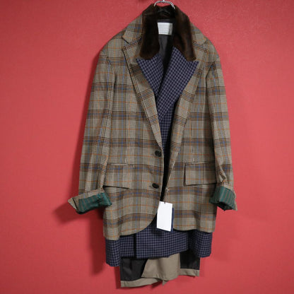 Kolor 20AW Three Pieces Docking Coat Navy Brown Size 1