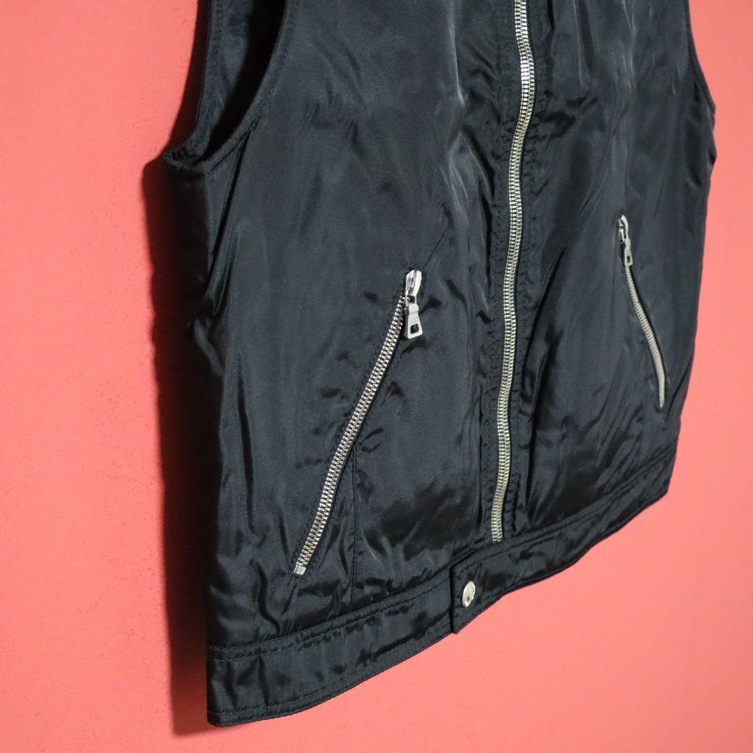 Prada Archive Leather Nylon Docking Vest Black Size S