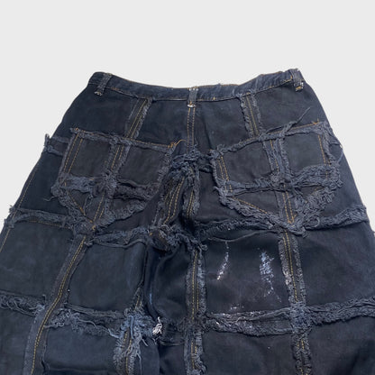 REMAKE Reconstructed Patchwork Chain Black Baggy Size 31
