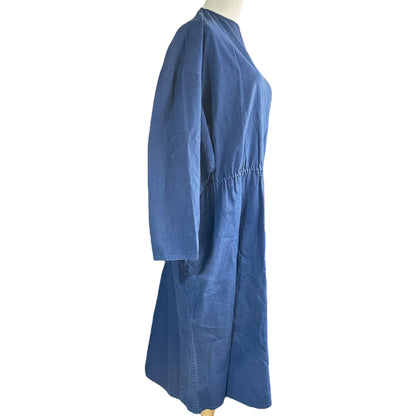 Y's 80s Long Sleeve Cotton Hospital Dress Blue Size FREE