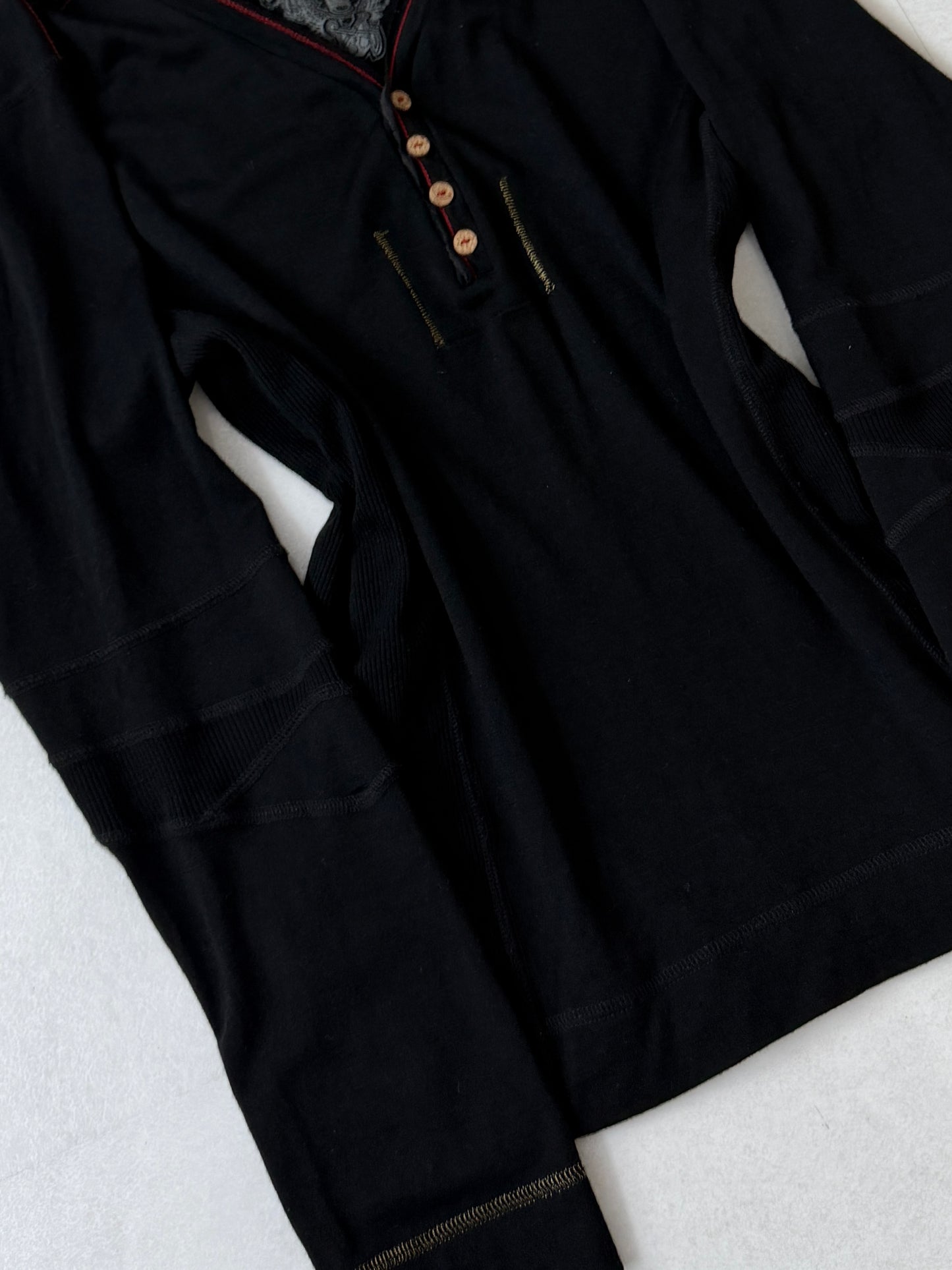 MARITHÉ+FRANÇOIS GIRBAUD Wool Design Sleeve Shirt Size L