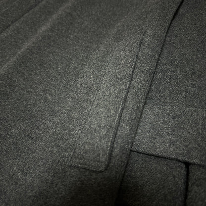 Y's Dark Gray Cashmere Blend Wool Long Coat
