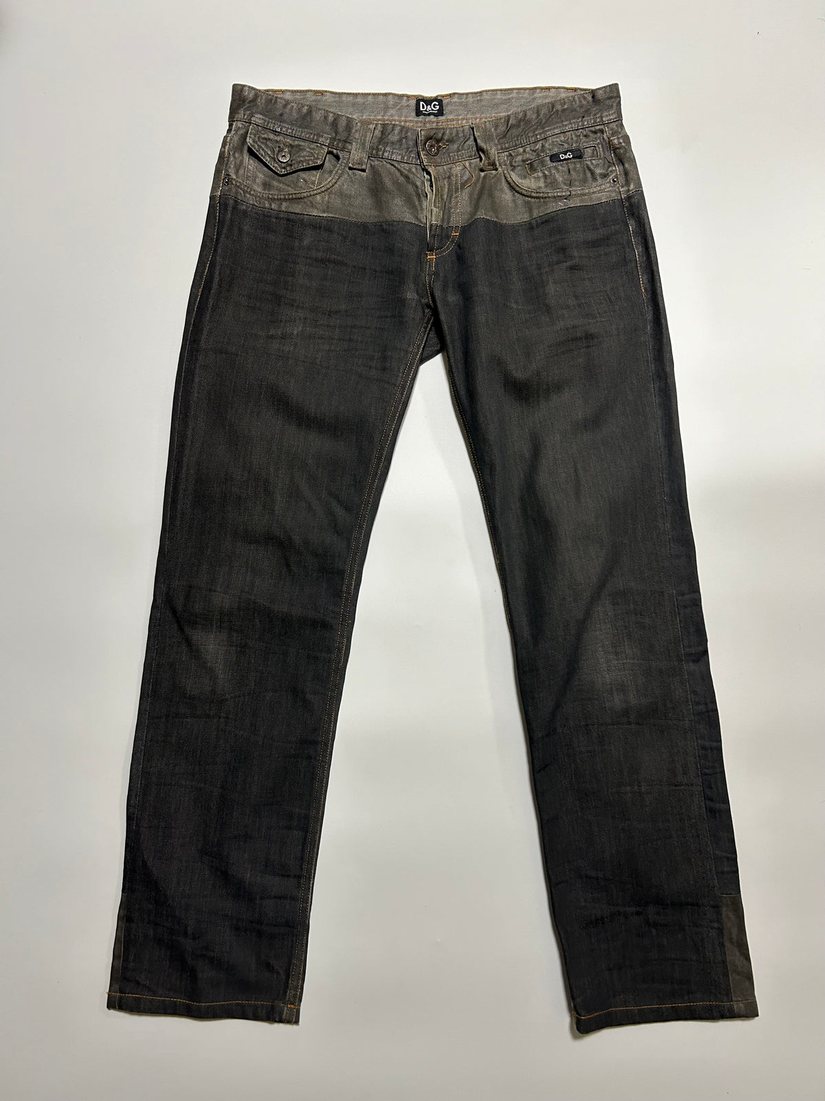 Dolce & Gabbana D&G 2000s Low Rise Two-Tone Jeans Size 34
