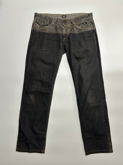Dolce & Gabbana D&G 2000s Low Rise Two-Tone Jeans Size 34