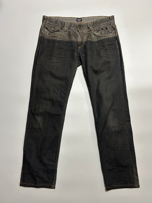Dolce & Gabbana D&G 2000s Low Rise Two-Tone Jeans Size 34