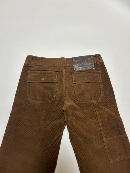 Dolce & Gabbana D&G 2000s Corduroy Cargo Pants Dark Size 50