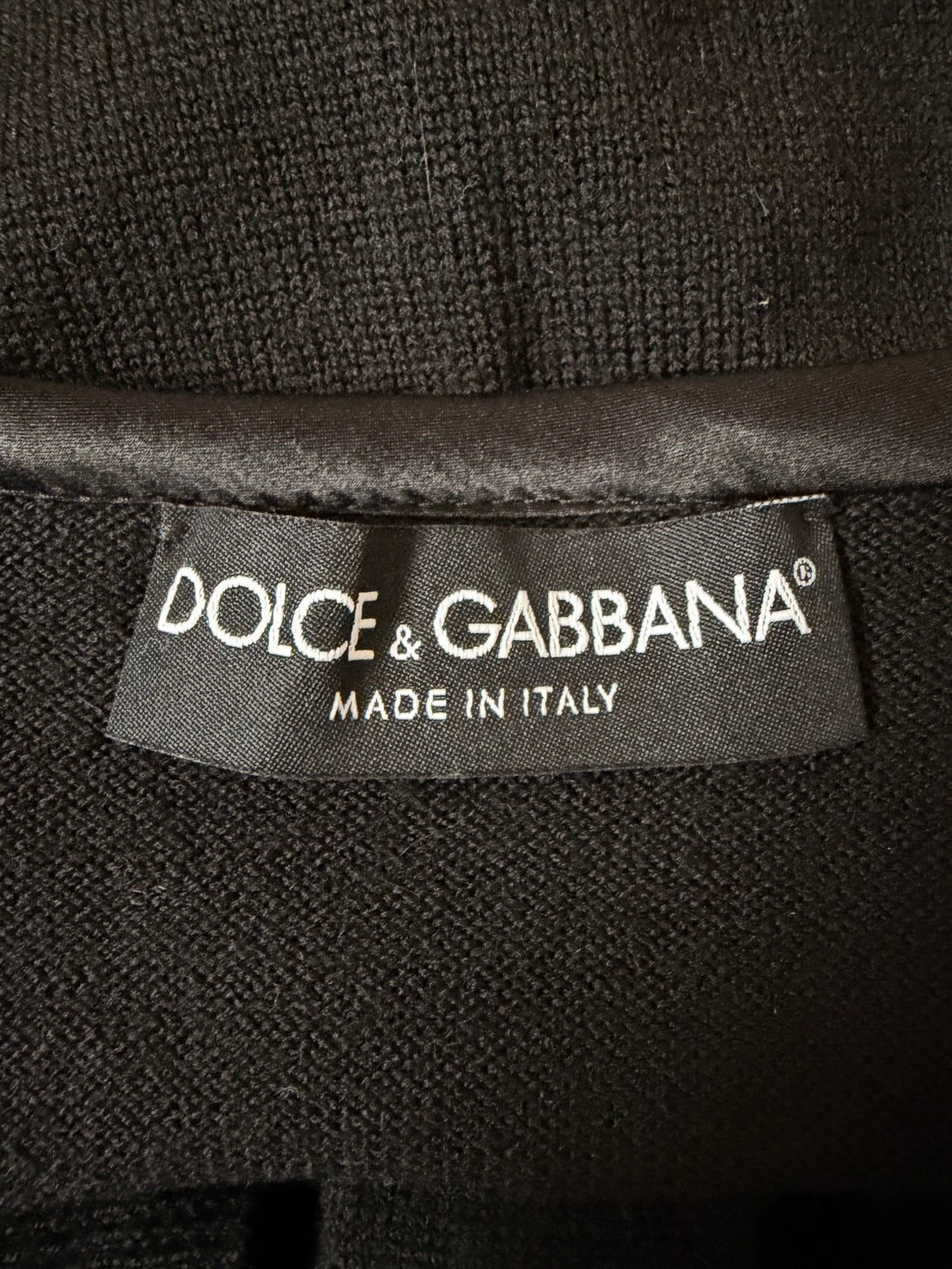 DOLCE & GABBANA Virgin Wool Gold Cardigan Black
