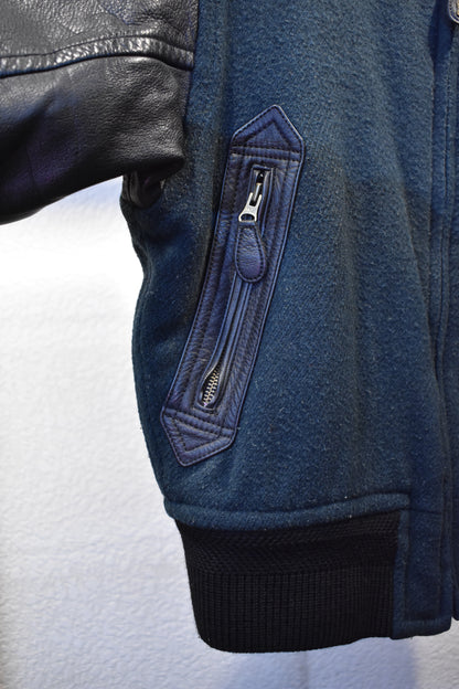 Vintage 80s Monsieur Nicole Wool Varsity Jacket Size M